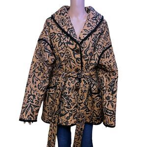 Bagatelle Tan and Black Floral Jacket